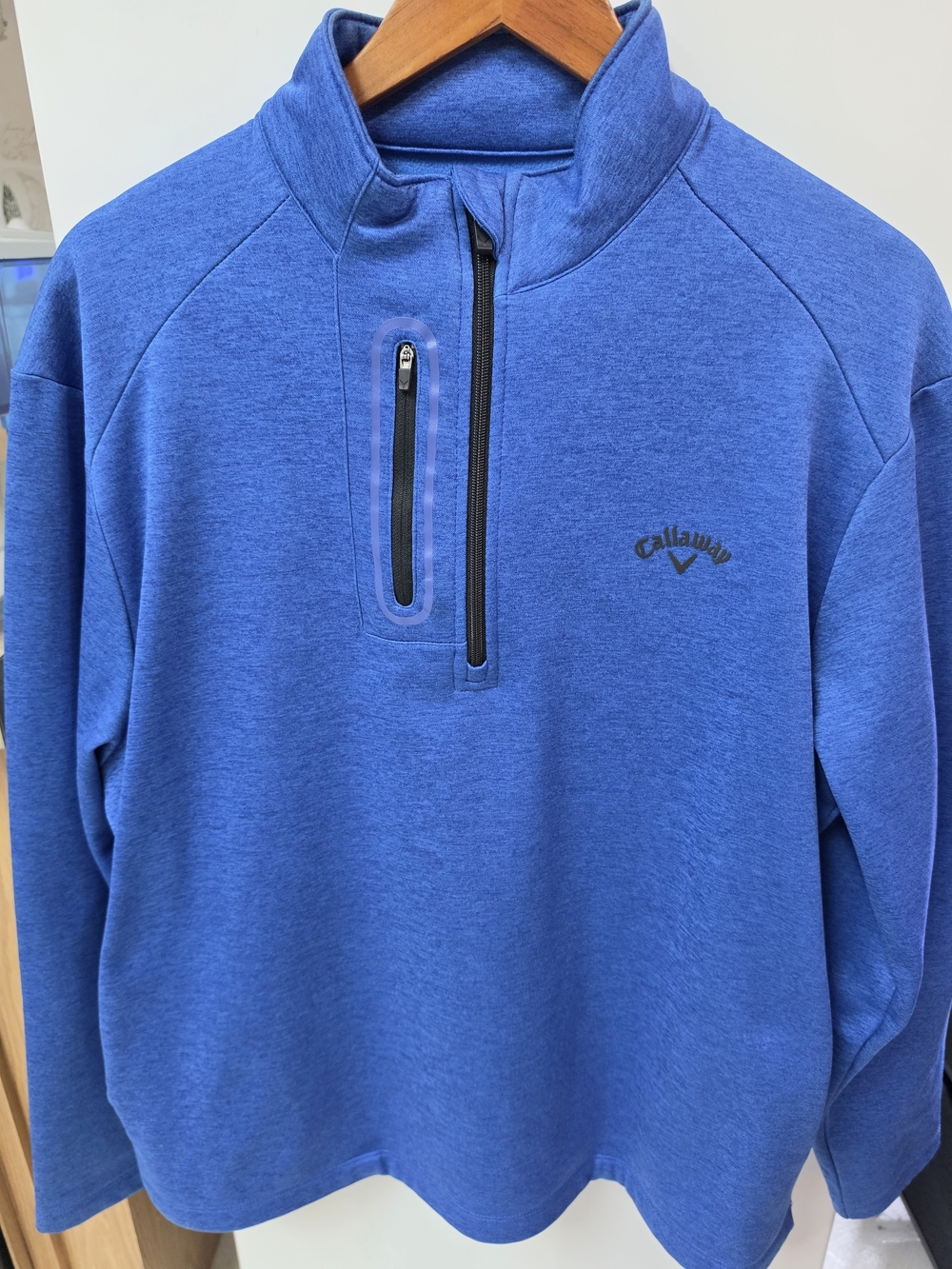 Callaway Golf Pullover Large Blue Quarter Zip Chest Pocket